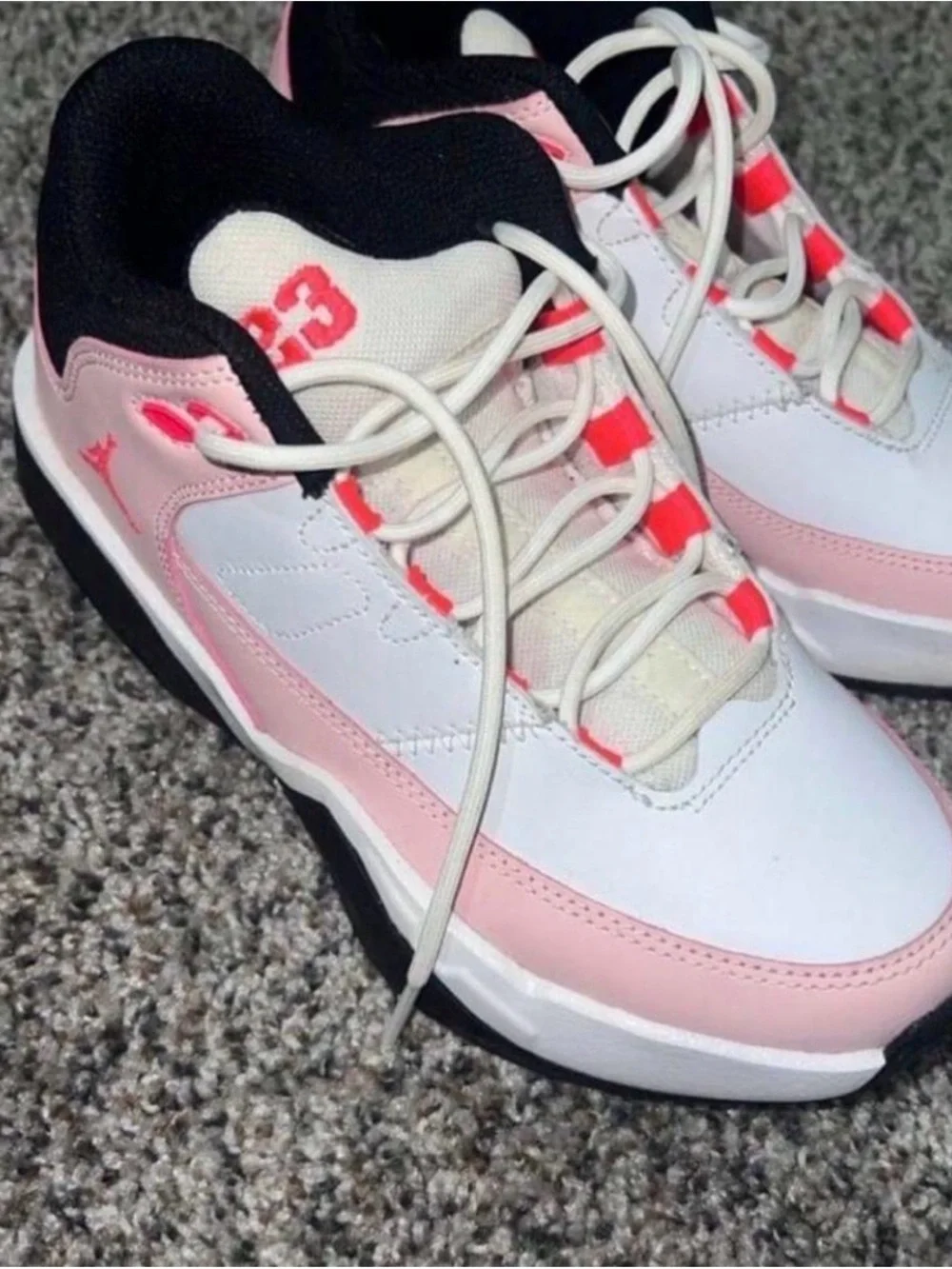 Nike Kids White Pink & Coral Accent Jordan’s